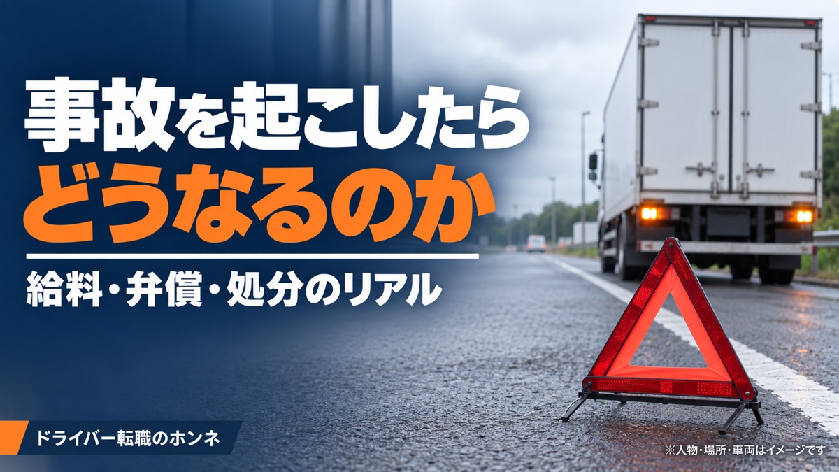 事故を起こしたらどうなるのか 給料・弁償・処分のリアル。人物・場所・車両はイメージです。