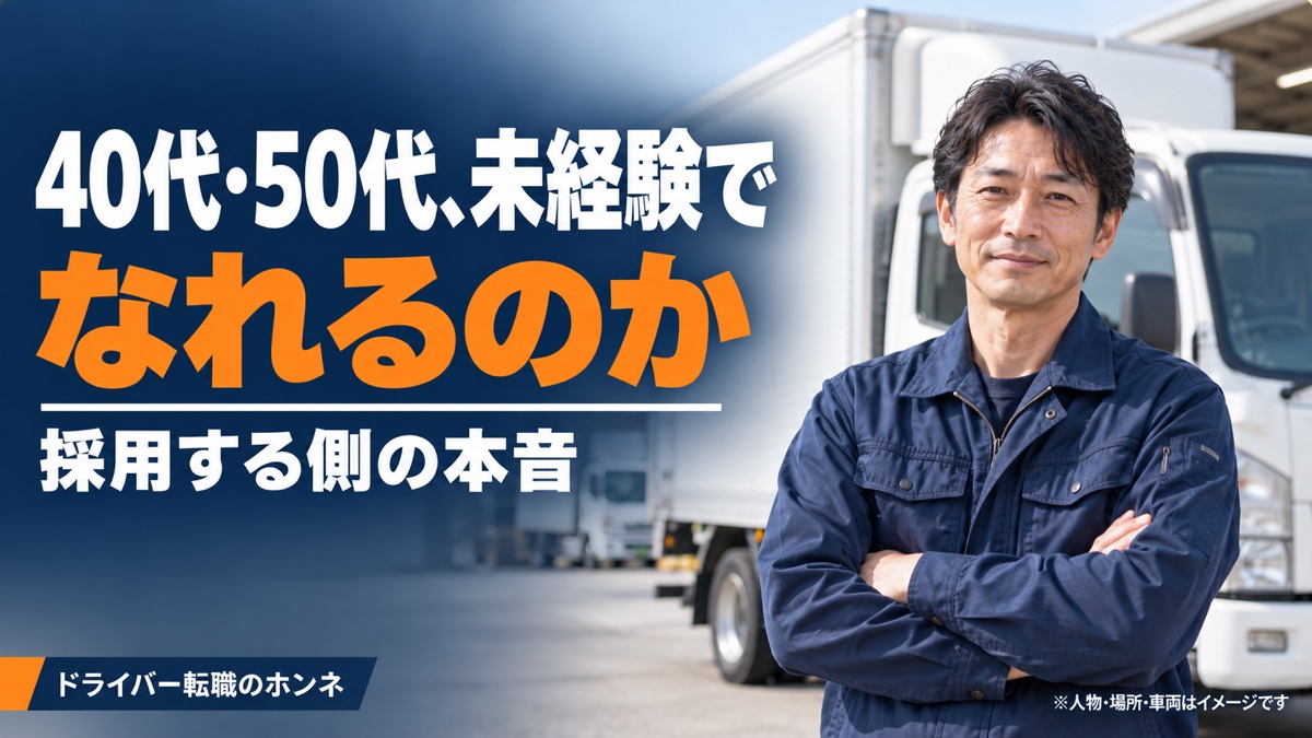 40代・50代、未経験でなれるのか 採用する側の本音。人物・場所・車両はイメージです。