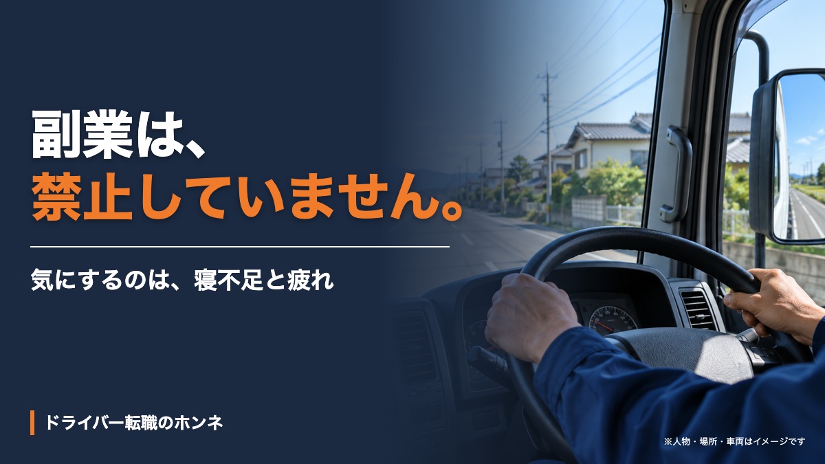 副業は、禁止していません。人物・場所・車両はイメージです。