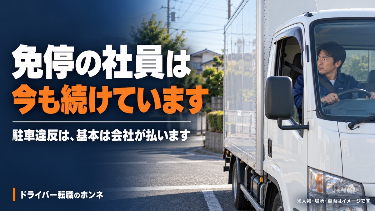 免停の社員は 今も続けています。人物・場所・車両はイメージです。