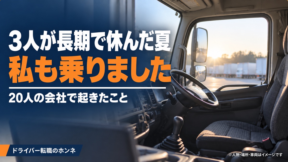 3人が長期で休んだ夏 私も乗りました 20人の会社で起きたこと。人物・場所・車両はイメージです。