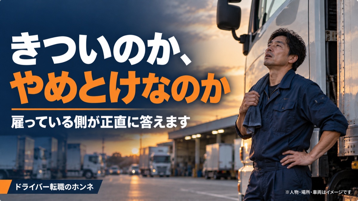 きついのか、やめとけなのか 雇っている側が正直に答えます。人物・場所・車両はイメージです。