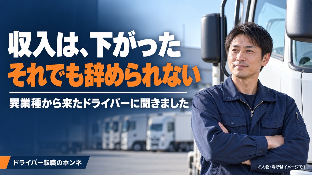 収入は、下がった それでも辞められない。異業種から来たドライバーに聞きました。人物・場所・車両はイメージです。