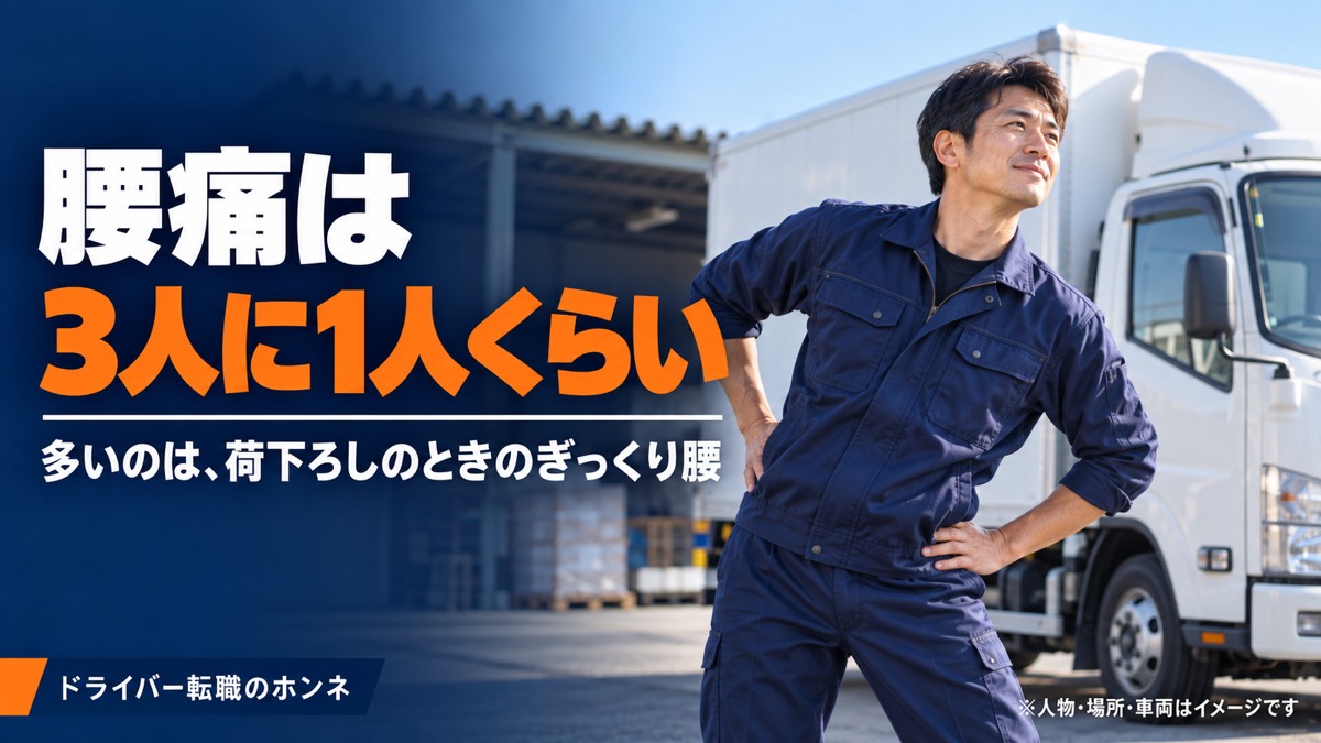 腰痛は 3人に1人くらい。人物・場所・車両はイメージです。