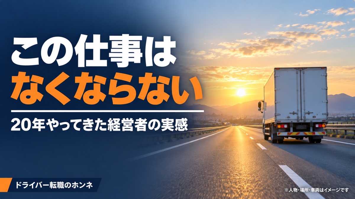 この仕事はなくならない 20年やってきた経営者の実感。人物・場所・車両はイメージです。