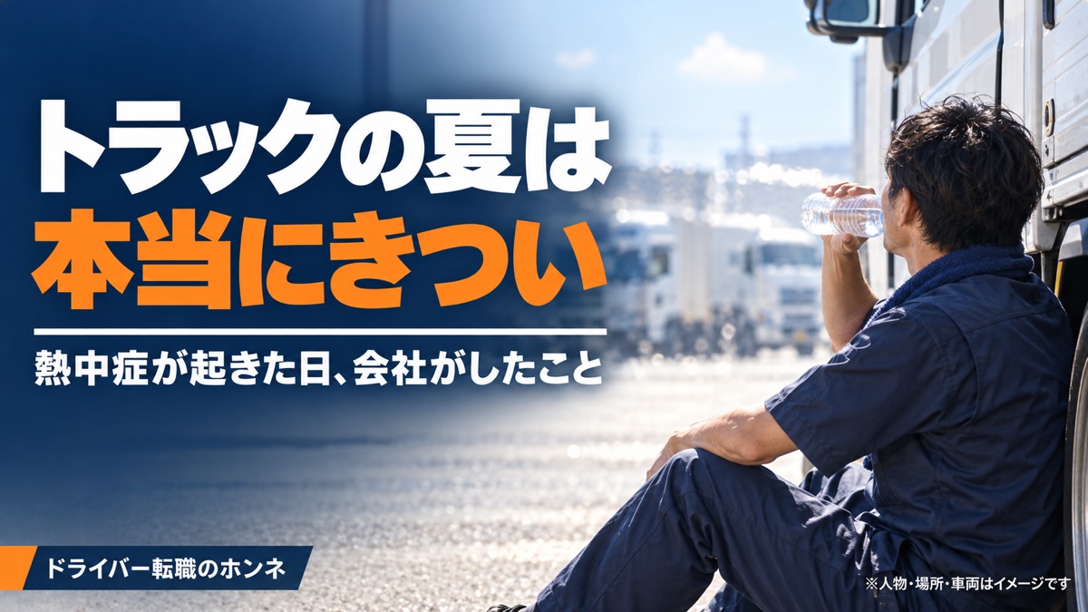 トラックの夏は本当にきつい 熱中症が起きた日、会社がしたこと。人物・場所・車両はイメージです。