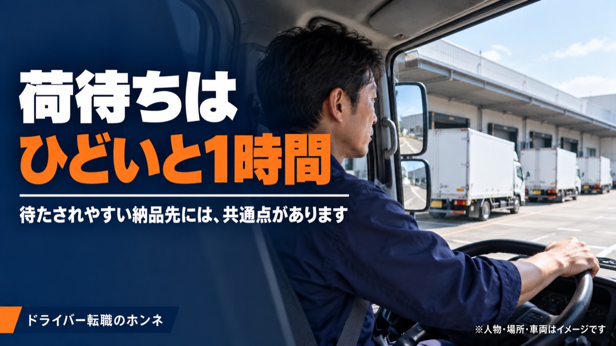 荷待ちは ひどいと1時間。人物・場所・車両はイメージです。