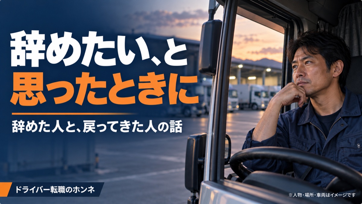 辞めたい、と思ったときに 辞めた人と、戻ってきた人の話。人物・場所・車両はイメージです。