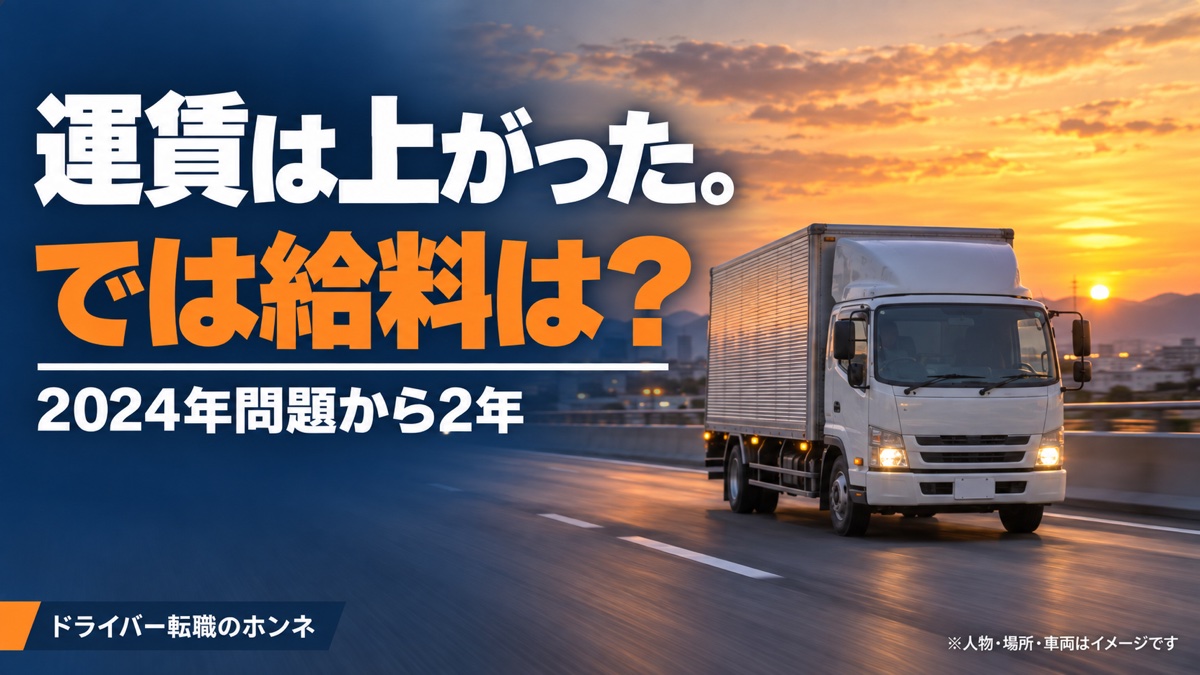 運賃は上がった。では給料は？ 2024年問題から2年。人物・場所・車両はイメージです。